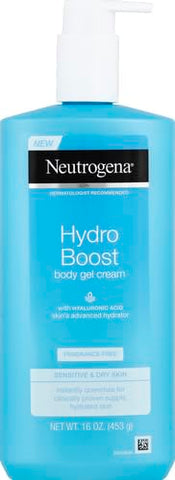 Neutrogena Hydro Boost Body Gel Cream With Hyaluronic Acid, Hydrating Body Lotion For Dry Skin, Fragrance-Free Hyaluronic Acid Moisturizer, 16 OZ (Pack of 2)