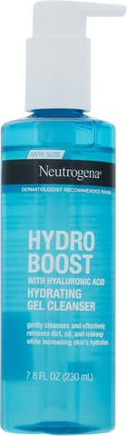 Neutrogena Hydro Boost Hydrating Face Wash & Makeup Remover, Gentle Facial Cleanser Gel with Hyaluronic Acid, Locks Moisture for Soft Supple Skin, Hypoallergenic, Oil-Free, Soap-Free, 7.8 fl oz
