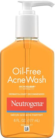 Neutrogena Oil-Free Acne Face Wash, Breakout Prone Skin Facial Cleanser with 2% Salicylic Acid Acne Treatment for Face, 6 fl. Oz, (Pack of 2)