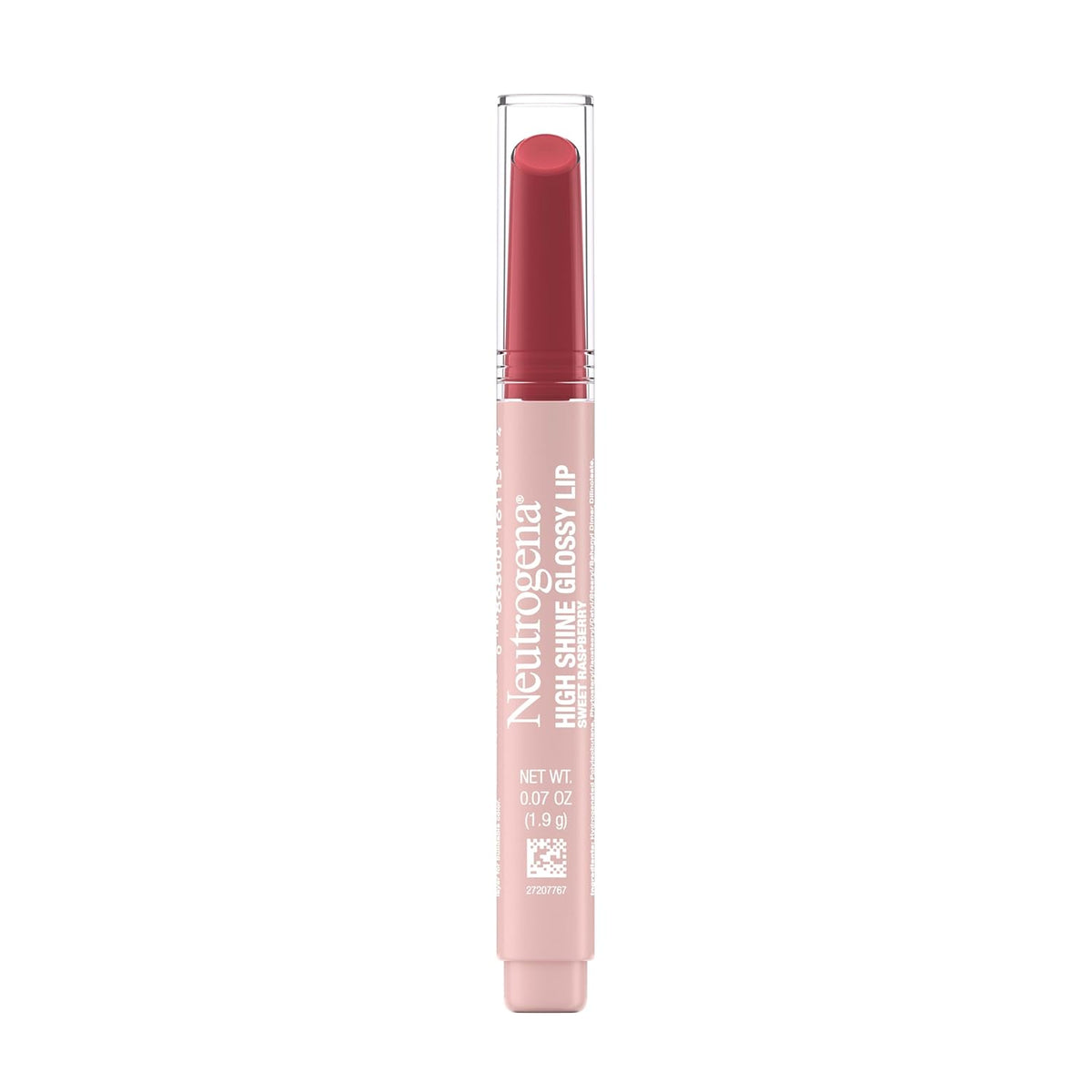 Neutrogena High Shine Glossy Lip, Nourishing Lip Gloss with Maracuja Oil, Antioxidant Vitamin E & Vitamins, Non-Retractable, Buildable Pigmented Color, Sweet Raspberry, 0.07