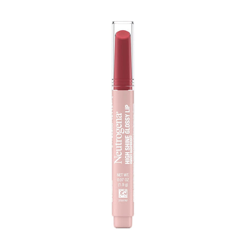 Neutrogena High Shine Glossy Lip, Nourishing Lip Gloss with Maracuja Oil, Antioxidant Vitamin E & Vitamins, Non-Retractable, Buildable Pigmented Color, Sweet Raspberry, 0.07