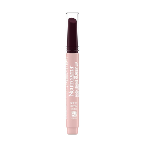 Neutrogena High Shine Glossy Lip with Maracuja Oil + Vitamins & Antioxidant Vitamin E, Nourishing Glossy Lip, Non-Retractable, Pigmented For Buildable Color, Black Dahlia, 0.07 oz (Pack of 2)