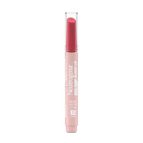 Neutrogena High Shine Glossy Lip with Maracuja Oil + Vitamins & Antioxidant Vitamin E, Nourishing Glossy Lip, Non-Retractable, Pigmented For Buildable Color, Blushing Berry, 0.07 oz (Pack of 2)