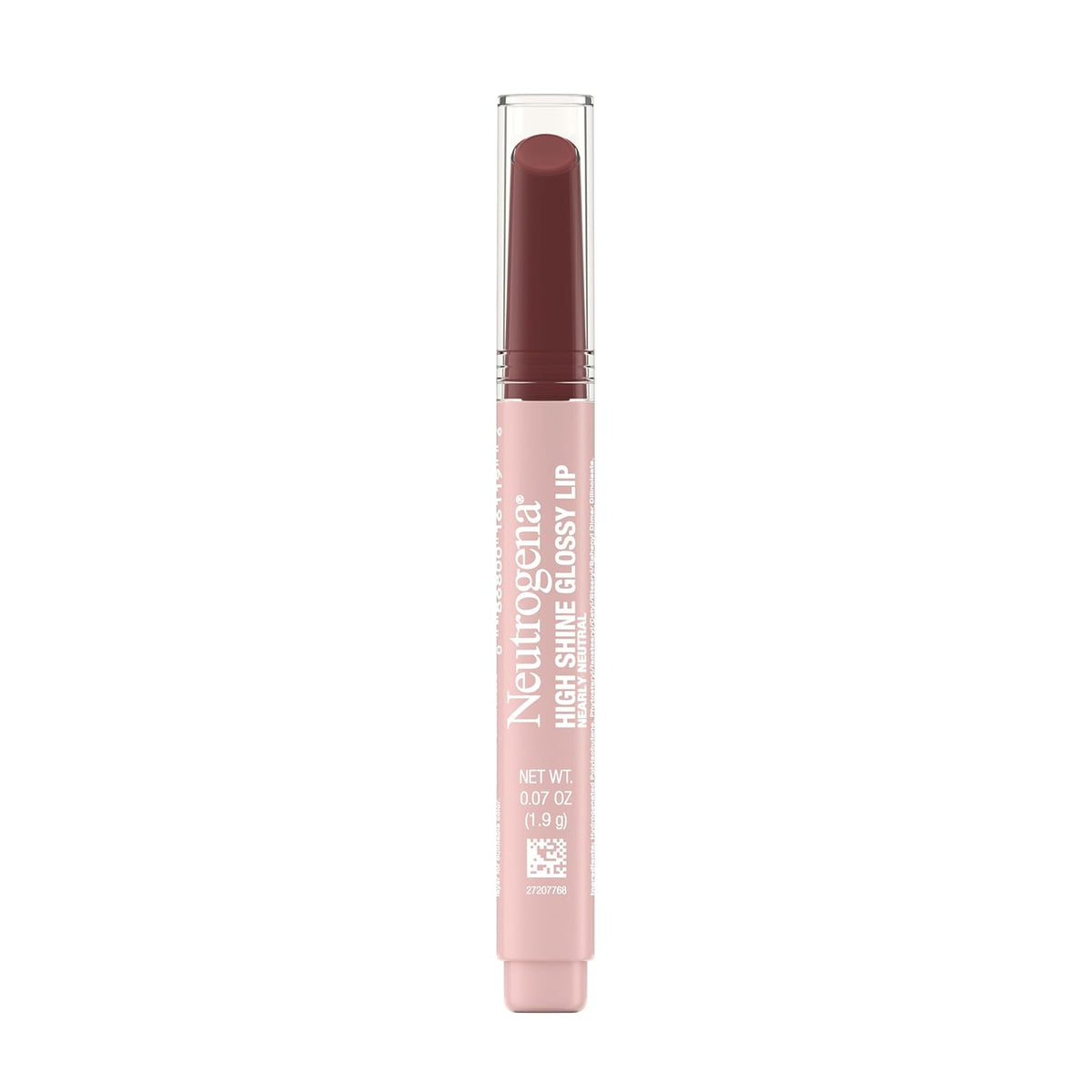 High Shine Glossy Lip, Nourishing Lip Gloss with Maracuja Oil, Antioxidant Vitamin E & Vitamins, Non-Retractable, Buildable Pigmented Color, Nearly Neutral, 0.07 oz