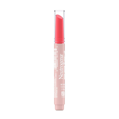 Neutrogena High Shine Glossy Lip with Maracuja Oil + Vitamins & Antioxidant Vitamin E, Nourishing Glossy Lip, Non-Retractable, Pigmented For Buildable Color, Poppy Pink, 0.07 oz (Pack of 2)