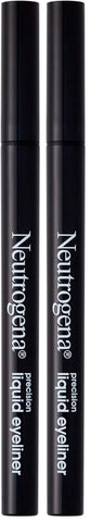 Neutrogena Precision Liquid Eyeliner with Honey & Coconut, Hypoallergenic, Smudge- & Water-Resistant Eyeliner Makeup for Precise Application, Jet Black, 0.013 fl. oz (Pack of 2)