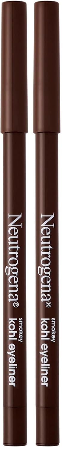 Neutrogena Smokey Kohl Eyeliner with Antioxidant Vitamin E, Water-Resistant & Smooth-Gliding Eyeliner Makeup, Dark Brown, 0.014 oz (Pack of 2)