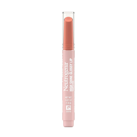 Neutrogena High Shine Glossy Lip, Nourishing Lip Gloss with Maracuja Oil, Antioxidant Vitamin E & Vitamins, Non-Retractable, Buildable Pigmented Color, Temptation, 0.07 oz