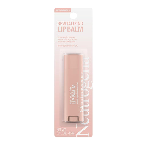 Neutrogena Revitalizing Tinted Lip Balm Broad Spectrum SPF 20 Sunscreen, Moisturizing Lip Balm with a Sheer Tint for Softer, Smoother, Healthier-Looking Lips, Sheer Shimmer 10, .15 oz