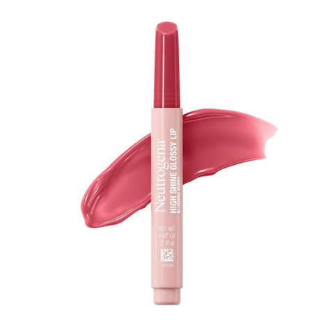 Neutrogena High Shine Glossy Lip with Maracuja Oil + Vitamins & Antioxidant Vitamin E, Nourishing Glossy Lip, Non-Retractable, Pigmented For Buildable Color, Blushing Berry, 0.07 oz (Pack of 2)