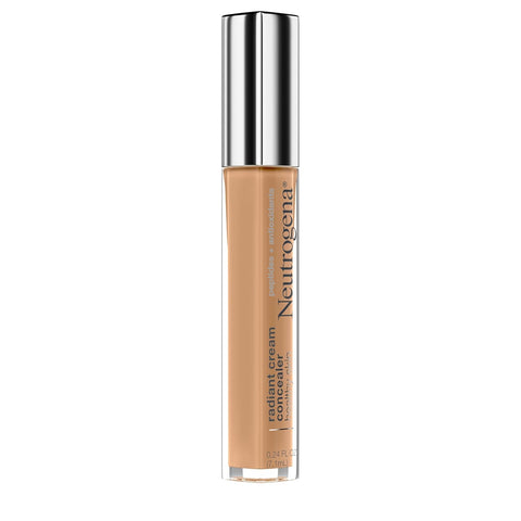 Neutrogena Healthy Skin Radiant Brightening Cream Concealer with Peptides & Vitamin E Antioxidant,Lightweight Perfecting Concealer Cream,Non-Comedogenic,Toffee Medium 03 with warm undertones,0.24 oz