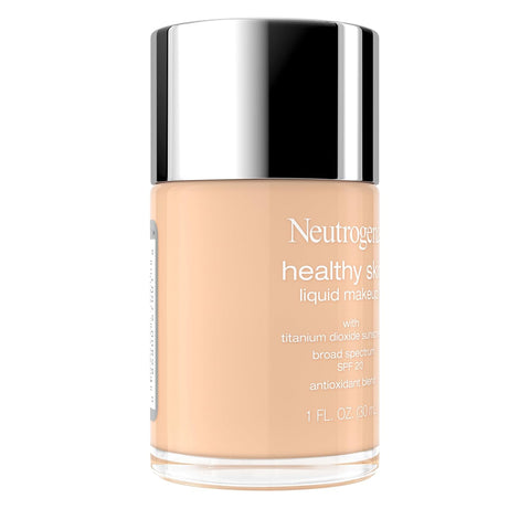 Neutrogena Healthy Skin Liquid Foundation Makeup with Broad Spectrum SPF 20 Sunscreen, Lightweight, Medium Coverage Makeup with Sunscreen and Pro-Vitamin B5, Classic Ivory 160C, 1 fl. oz