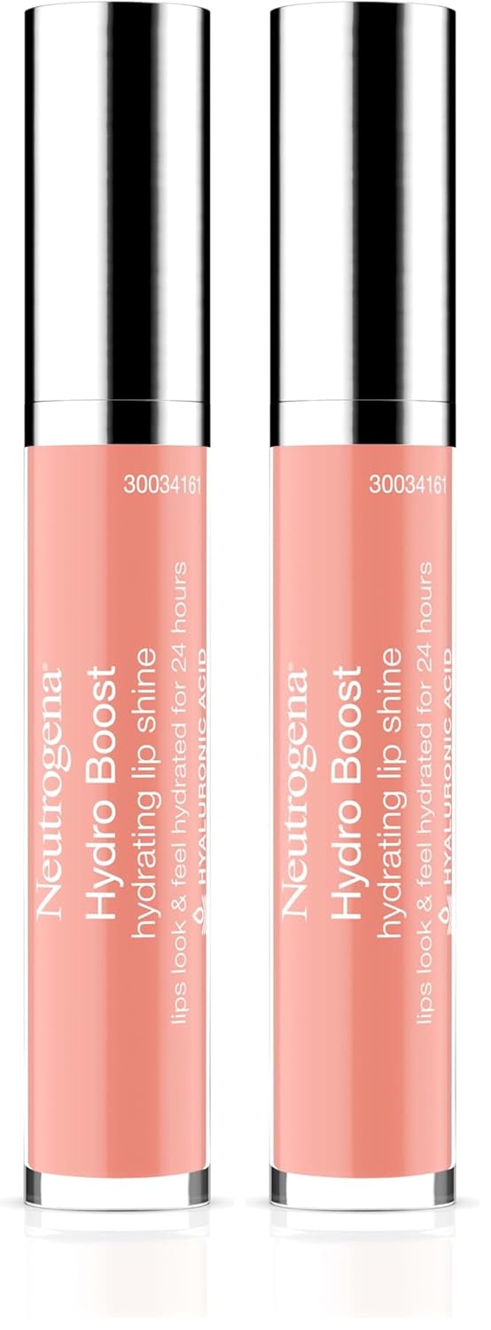 Neutrogena Hydro Boost Moisturizing Lip Gloss, Hydrating Non-Stick and Non-Drying Luminous Tinted Lip Shine with Hyaluronic Acid to Soften and Condition Lips, 23 Ballet Pink Color, 0.10 oz (Pack of 2)