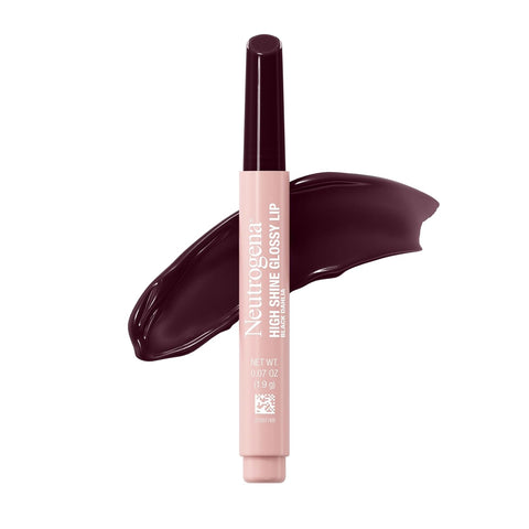 Neutrogena High Shine Glossy Lip with Maracuja Oil + Vitamins & Antioxidant Vitamin E, Nourishing Glossy Lip, Non-Retractable, Pigmented For Buildable Color, Black Dahlia, 0.07 oz (Pack of 2)