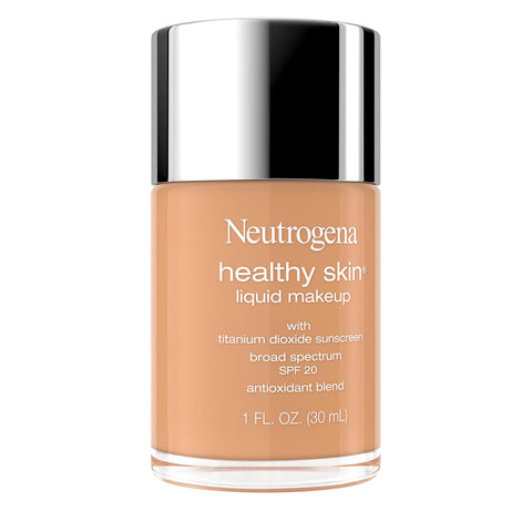 Neutrogena Healthy Skin Liquid Foundation Makeup with Broad Spectrum SPF 20 Sunscreen, Lightweight, Medium Coverage Makeup with Sunscreen and Pro-Vitamin B5, Fresh Beige 380W, 1 fl. oz