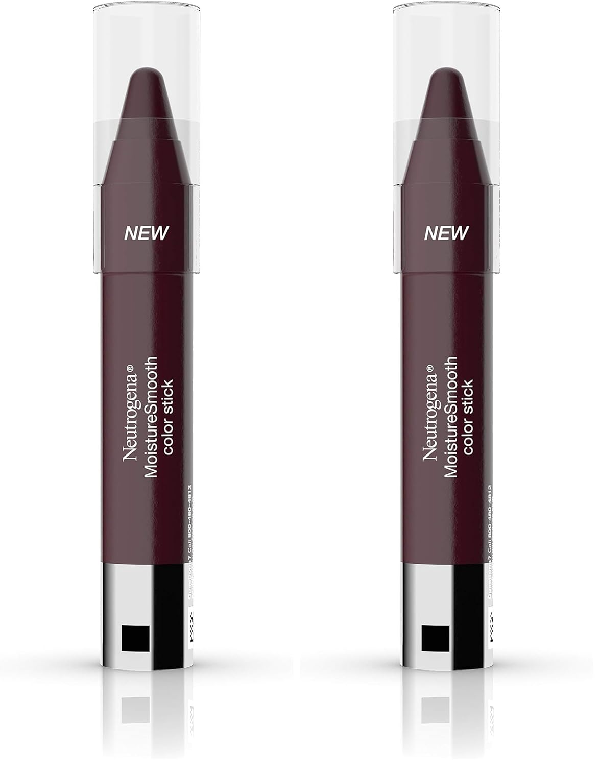 Neutrogena MoistureSmooth Color Stick for Lips, Moisturizing and Conditioning Lipstick with a Balm-Like Formula, Nourishing Shea Butter and Fruit Extracts, 180 Deep Plum, .011 oz (Pack of 2)