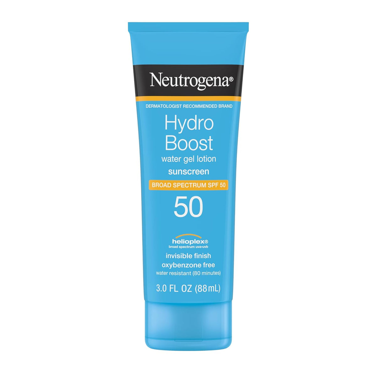 Neutrogena Hydro Boost Water Gel Sunscreen SPF 50, Oil‑Free Hydrating & Water‑Resistant Face & Body Sunscreen Lotion, Non‑Greasy, Broad Spectrum, Lightweight Moisturizer, 3 fl oz