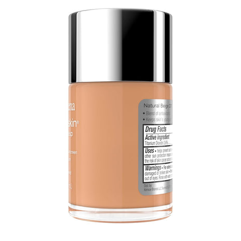 Neutrogena Healthy Skin Liquid Foundation Makeup with Broad Spectrum SPF 20 Sunscreen, Lightweight, Medium Coverage Makeup with Sunscreen and Pro-Vitamin B5, Natural Beige 370W, 1 fl. oz