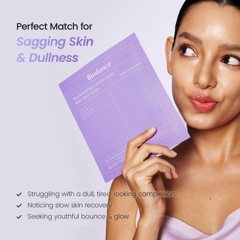 BIODANCE Rejuvenating Caviar PDRN Real Deep Mask, Overnight Hydrogel Face Mask, Skin Firming, Radiance, Enhancing Skin Recovery, Korean Skin Care, Mothers Day Gifts | 1.19oz(34g) x 4ea