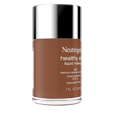Neutrogena Healthy Skin Liquid Foundation Makeup Broad Spectrum SPF 20 Sunscreen, Medium Coverage, Vit B5, Antioxidants, All Day Wear, Rich Golden 540N, 1 fl. oz