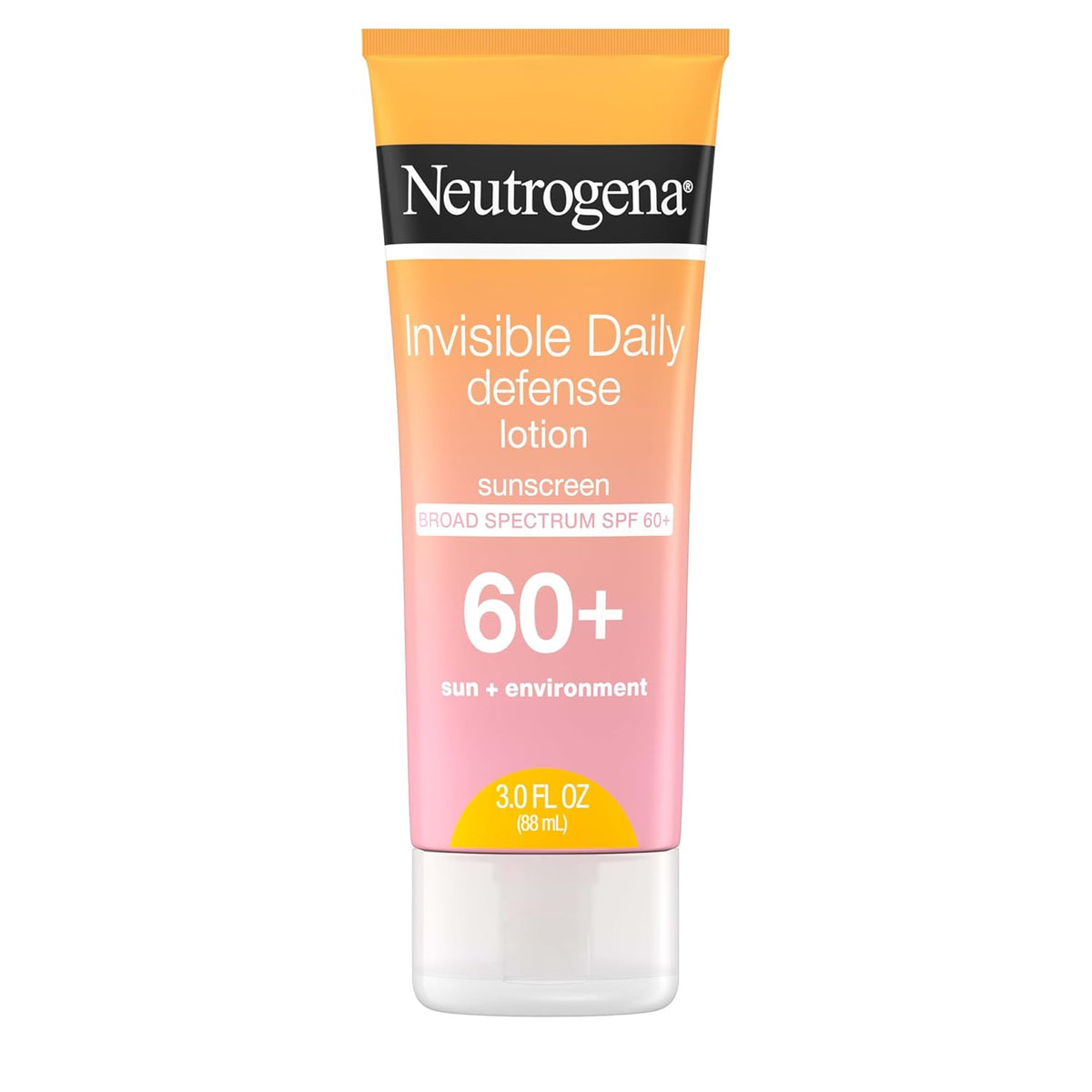 Neutrogena Invisible Daily Defense Sunscreen Lotion, Broad Spectrum SPF 60+, Oxybenzone-Free & Water-Resistant, Sun & Environmental Aggressor Protection, Antioxidant Complex, 3.0 fl. oz