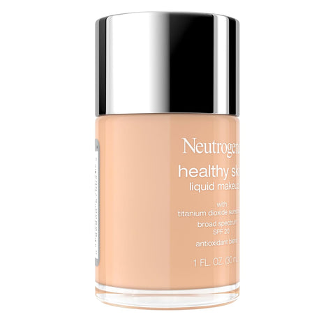 Neutrogena Healthy Skin Liquid Foundation Makeup with Broad Spectrum SPF 20 Sunscreen, Lightweight, Medium Coverage Makeup with Sunscreen and Pro-Vitamin B5, Nude 40, 1 fl. oz
