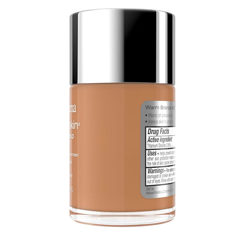 Neutrogena Healthy Skin Liquid Foundation Makeup Broad Spectrum SPF 20 Sunscreen, Medium Coverage, Vit B5, Antioxidants, All Day Wear, Warm Bronze 420W, 1 fl. oz