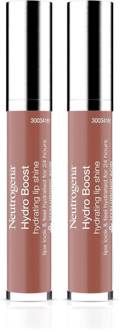 Neutrogena Hydro Boost Moisturizing Lip Gloss,Hydrating Non-Stick and Non-Drying Luminous Tinted Lip Shine with Hyaluronic Acid to Soften and Condition Lips, 27 Almond Nude Color, 0.10 oz (Pack of 2)