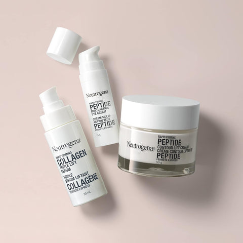 Neutrogena Rapid Firming Collagen Triple Lift Face Serum, Hydrating Serum with Collagen & AHP Amino Acid to visibly Firm & Smooth Skin, Lightweight, Mineral Oil- & Dye-Free, 1 fl. oz