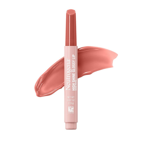 Neutrogena High Shine Glossy Lip, Nourishing Lip Gloss with Maracuja Oil, Antioxidant Vitamin E & Vitamins, Non-Retractable, Buildable Pigmented Color, Rose Petal, 0.07 oz