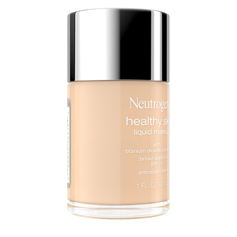 Neutrogena Healthy Skin Liquid Foundation Makeup Broad Spectrum SPF 20 Sunscreen, Medium Coverage, Vit B5, Antioxidants, All Day Wear, Ivory Beige 170N, 1 fl. oz