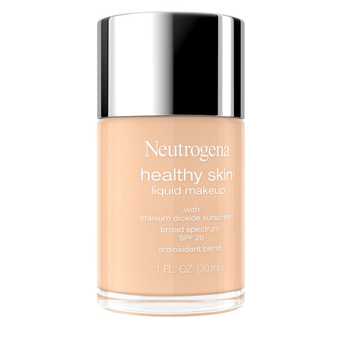 Neutrogena Healthy Skin Liquid Foundation Makeup with Broad Spectrum SPF 20 Sunscreen, Lightweight, Medium Coverage Makeup with Sunscreen and Pro-Vitamin B5, Classic Ivory 160C, 1 fl. oz