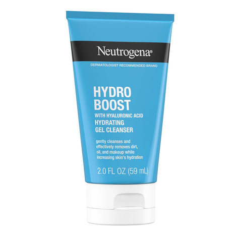 Neutrogena Hydro Boost Face Wash, Hydrating Facial Cleanser with Hyaluronic Acid, Daily Foaming Face Wash & Makeup Remover, Hypoallergenic & Paraben-Free Gel Cleanser, 2 fl. oz, 24 Pack