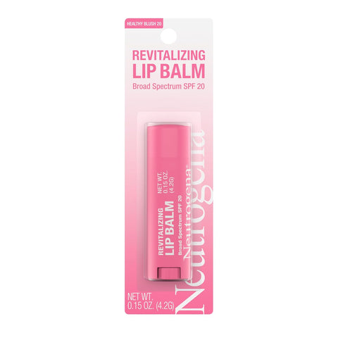 Neutrogena Revitalizing Tinted Lip Balm Broad Spectrum SPF 20 Sunscreen, Moisturizing Lip Balm with a Sheer Tint for Softer, Smoother, Healthier-Looking Lips, Sheer Healthy Blush 20, .15 oz