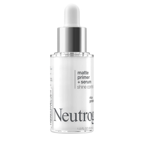 Neutrogena Shine Control Matte Booster Face Primer & Serum, Skin-Mattifying Serum-to-Primer with Rice Protein, Absorbs Excess Oil & Keeps Skin Shine Free, 1.0 fl. oz