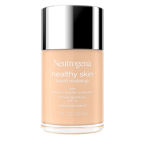 Neutrogena Healthy Skin Liquid Foundation Makeup with Broad Spectrum SPF 20 Sunscreen, Lightweight, Medium Coverage Makeup with Sunscreen and Pro-Vitamin B5, Classic Ivory 160C, 1 fl. oz