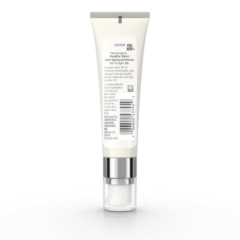 Neutrogena Retinol Treatment and Tinted Facial Moisturizer, Healthy Skin Anti-Aging Perfector with Broad Spectrum SPF 20 Sunscreen with Titanium Dioxide, 20 Fair to Light, 1 fl. oz