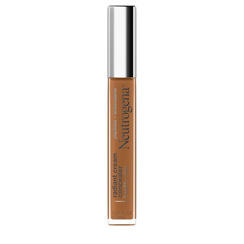 Neutrogena Healthy Skin Radiant Brightening Cream Concealer with Peptides & Vitamin E Antioxidant,Lightweight ing Concealer Cream,Non-Comedogenic,Pecan Medium/Deep 02 with warm undertones,0.24 oz