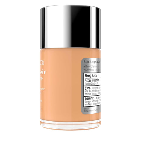 Neutrogena Healthy Skin Liquid Foundation Makeup with Broad Spectrum SPF 20 Sunscreen, Lightweight, Medium Coverage Makeup with Sunscreen and Pro-Vitamin B5, Soft Beige 350C, 1 fl. oz