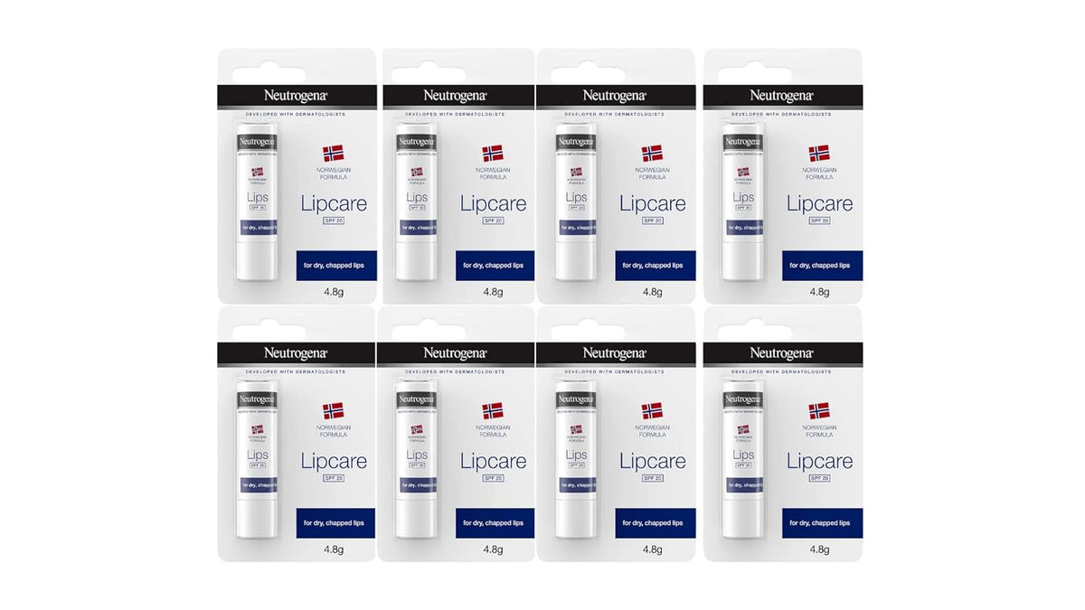 Neutrogena Lipcare Stick Norwegian Formula 0.16 Ounce – Pack of 8