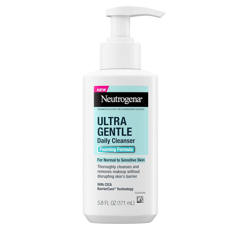 Neutrogena Ultra Gentle Foaming Facial Cleanser, Foaming Face Wash for Sensitive Skin, Gently Cleanses Away Dirt, Oil & Makeup Without Over Drying, Fragrance-Free, 5.8 fl. oz (Pack of 12)