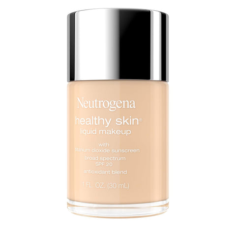Neutrogena Healthy Skin Liquid Foundation Makeup Broad Spectrum SPF 20 Sunscreen, Medium Coverage, Vit B5, Antioxidants, All Day Wear, Ivory Beige 170N, 1 fl. oz