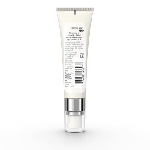 Neutrogena Retinol Treatment & Tinted Facial Moisturizer, Healthy Skin Anti-Aging Perfector, Broad Spectrum SPF 20 Sunscreen & Titanium Dioxide, Blendable Sheer Coverage, 30 Light to Neutral, 1 fl. Oz