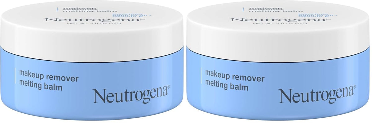 Neutrogena Makeup Remover Melting Balm to Oil with Vitamin E, Gentle and Nourishing Cleansing Balm for Eyes, Lips, or Face, Travel-Friendly for On-the-Go, 2.0 oz (Pack of 2)