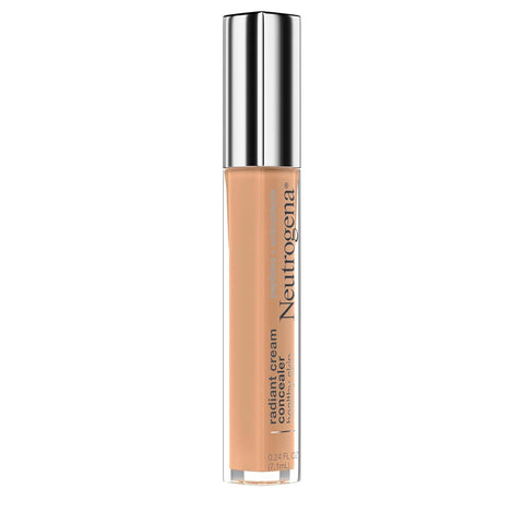 Neutrogena Healthy Skin Radiant Brightening Cream with Peptides & Vitamin E Antioxidant, Lightweight Perfecting Concealer Cream, Non-Comedogenic, Almond Medium 02 with warm undertones, 0.24 oz