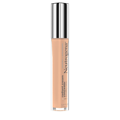 Neutrogena Healthy Skin Radiant Brightening Cream Concealer with Peptides & Vitamin E Antioxidant, Lightweight Perfecting Concealer, Brulee Light/Medium 01 cool undertones, 0.24 oz