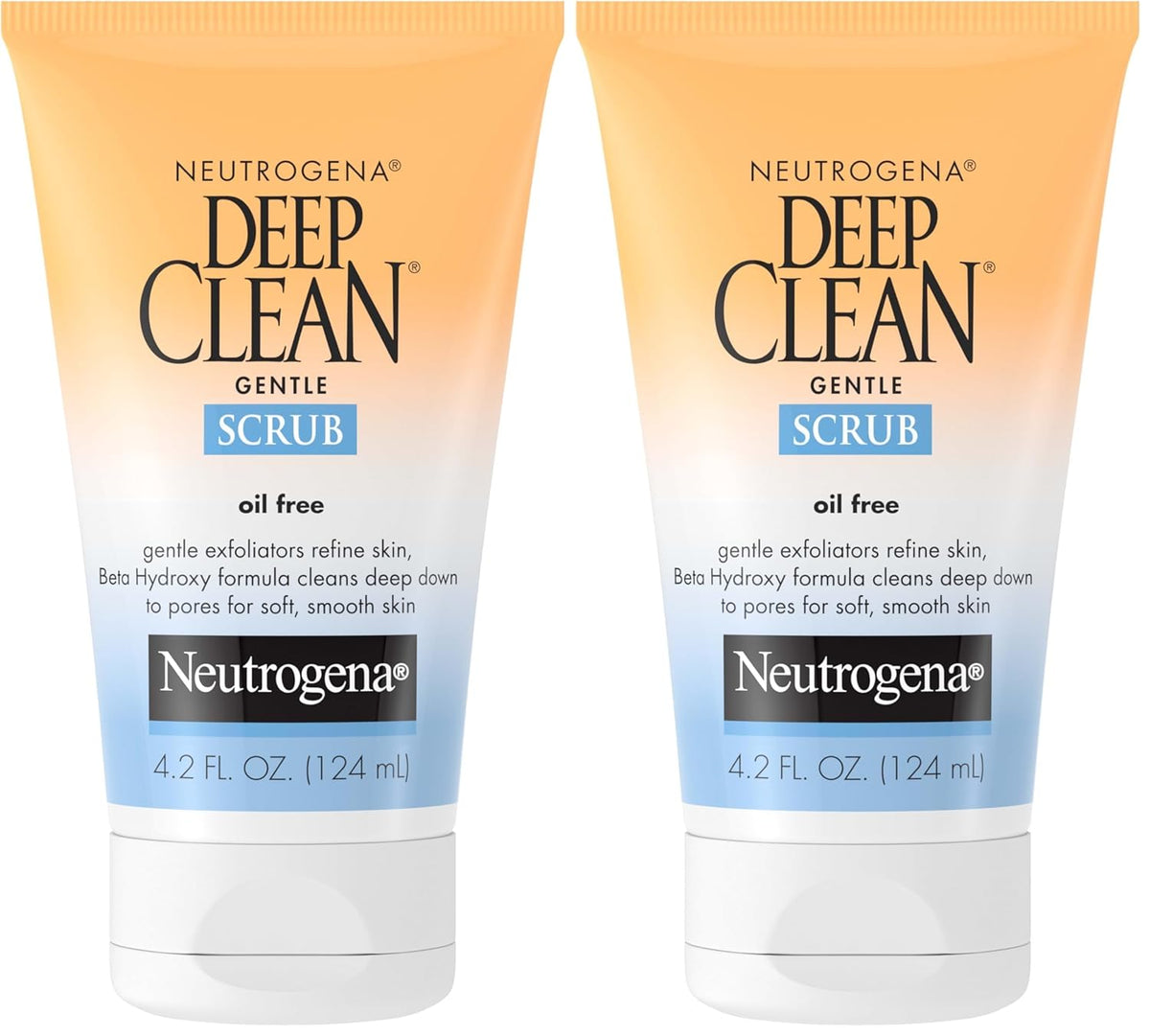Neutrogena Deep Clean Gentle Daily Facial Scrub, Oil-Free Cleanser, 4.2 Fl Oz (Pack of 2)