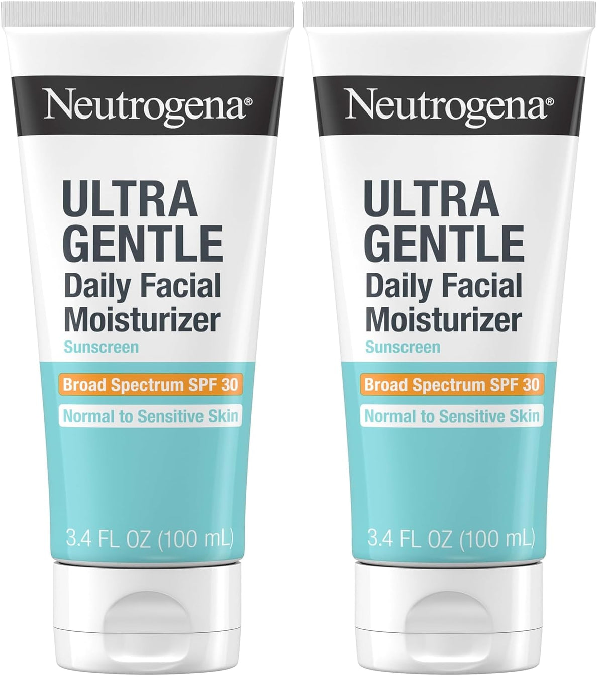 Neutrogena Ultra Gentle Daily Facial Moisturizer with SPF 30 Sunscreen with CICA,Lightweight Face Lotion-with Broad Spectrum SPF 30 for Normal to Sensitive Skin,Fragrance-Free,3.4 fl. oz,(Pack of 2)