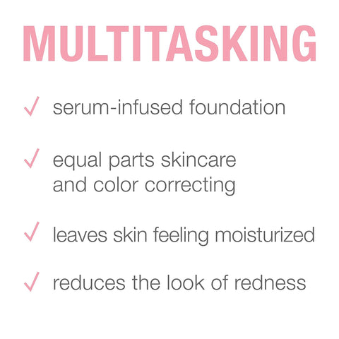 Neutrogena Healthy Skin Sensitive Skin Serum Foundation with Pro-Vitamin B5, Color Correcting & Pore Minimizing Liquid Foundation & Face Serum, Buildable Coverage, Light 03, 1 oz