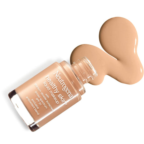 Neutrogena Healthy Skin Liquid Makeup Foundation, Broad Spectrum SPF 20 Sunscreen, Lightweight & Flawless Coverage Foundation with Antioxidant Vitamin E & Feverfew, Medium Beige, 1 fl. oz (Pack of 2)